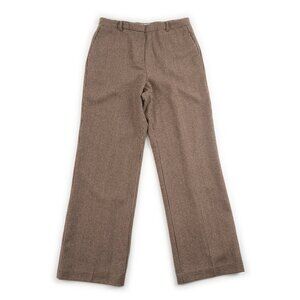 TALBOTS brown houndstooth plaid wide leg high waist trousers size 10